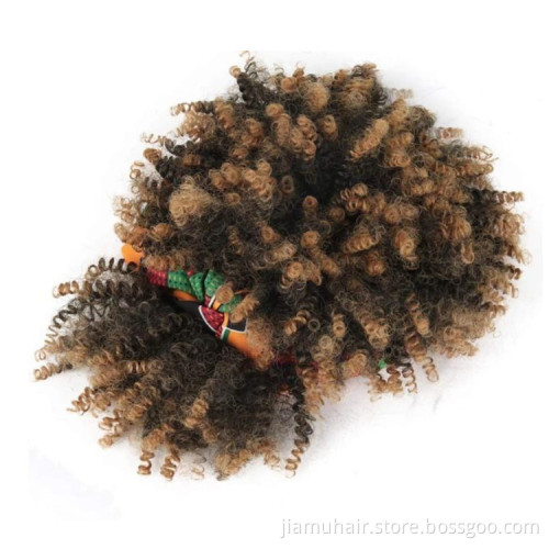Headband Synthetic Wig Short Afro Kinky Curly Hair Wigs For Black Women Fluffy Curls Hairband African Turban Wrap Hair